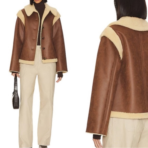 LPA Jackets & Blazers - Bona Sherpa Jacket in Burnished Brown